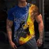 Rock Guitar Print Clothes Men Vintage Clothes Men's Summer Clothes Oversized T Shirt Men Short Sleeve Tee Guitar Graphic Tee Men
