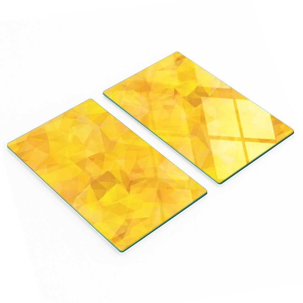 Durable And Stylish Glass Boards With Abstract Triangles Pattern 2X30X52 Cm