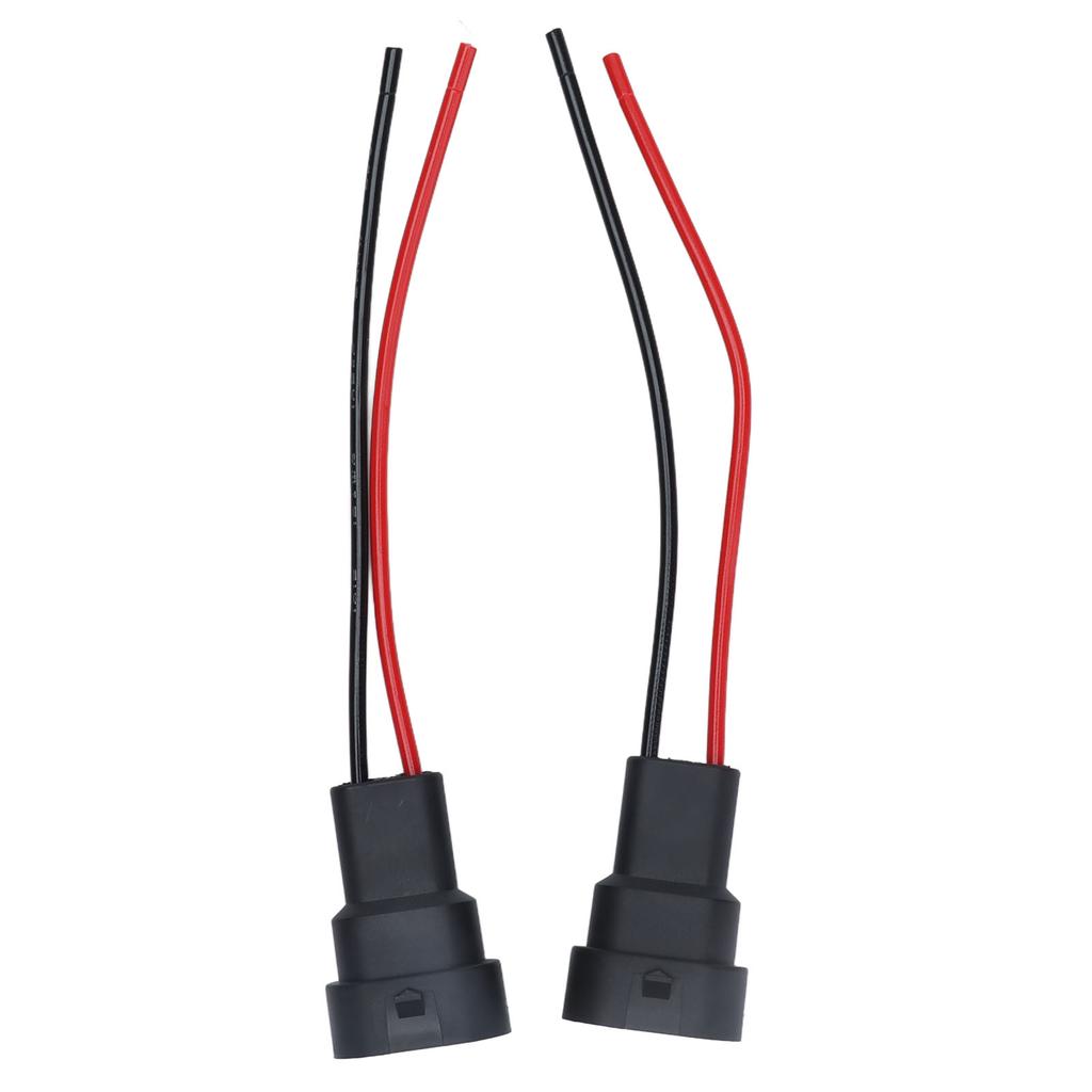 2Pcs Socket Wires Male Adapter Bulb Copper Wiring Harness 12V for LED Headlight Fog Lamps