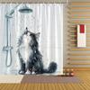 Funny Black Cat Shower Curtain - Adorable Cat Design, Polyester Fabric,  Includes Hooks, Playful Bathroom Decor