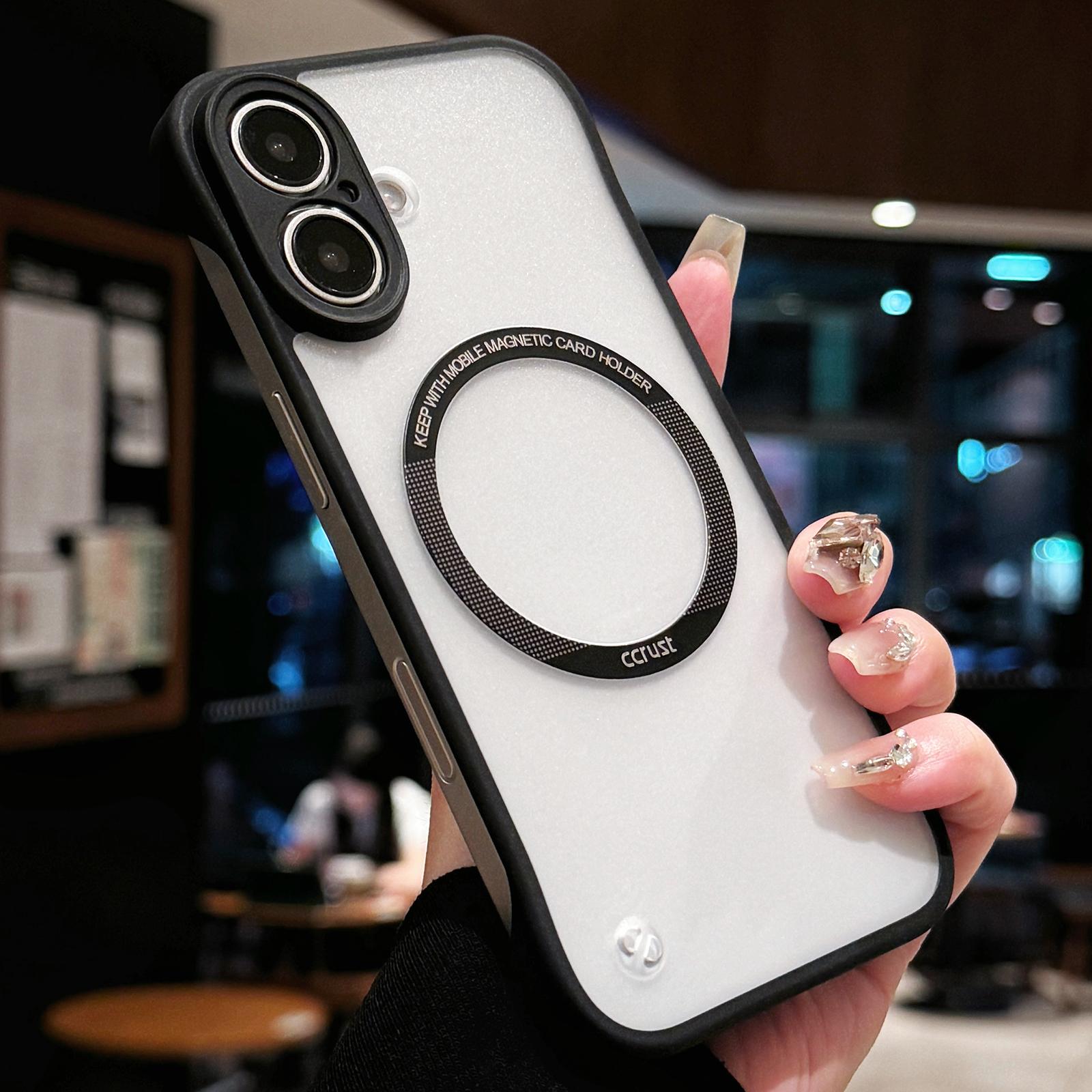 

For iPhone 16 Case Compatible with MagSafe Frameless TPU+PC Matte Phone Protector A