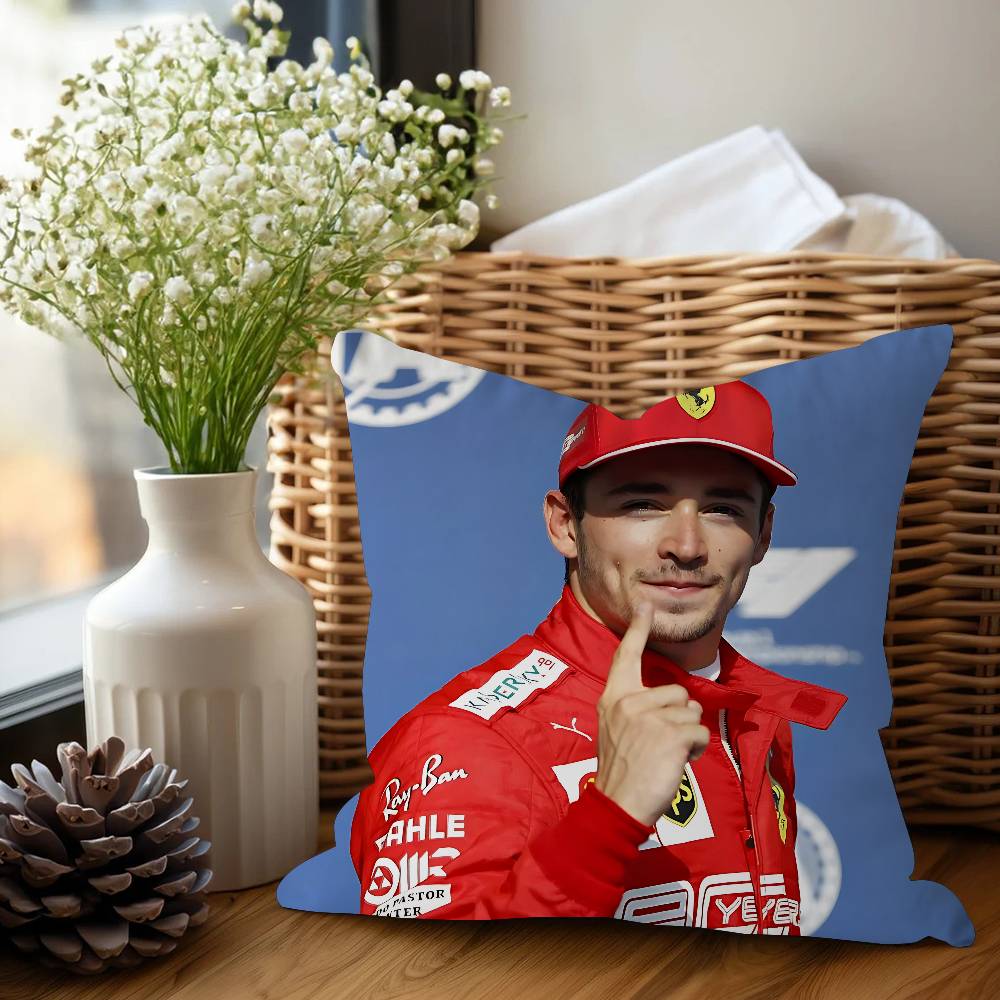 

C-Шарль Леклер Гонщик Стежок Подушка Чехол Удачный Дракон Чехол для Подушки Дивана Домашнее Украшение Комнаты Детский Подарок 12x12Inch