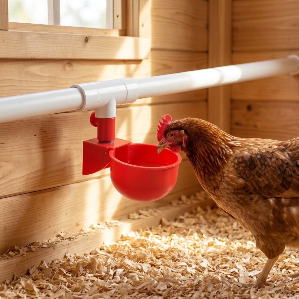 10 Sets PP Chicken Waterer Cups Durable Pigeon Waterer Cups Automatic Chicken Water Cups Home Use