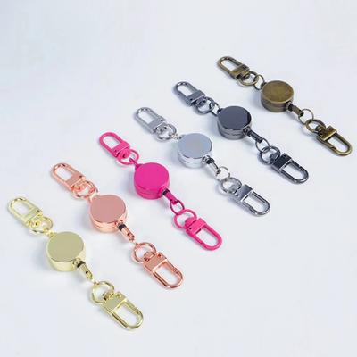 Anti-theft Retractable Key Holder Metal Easy-to-pull Buckle Rope Elastic Keychain Sporty Retractable Key Ring Nurse Accessories