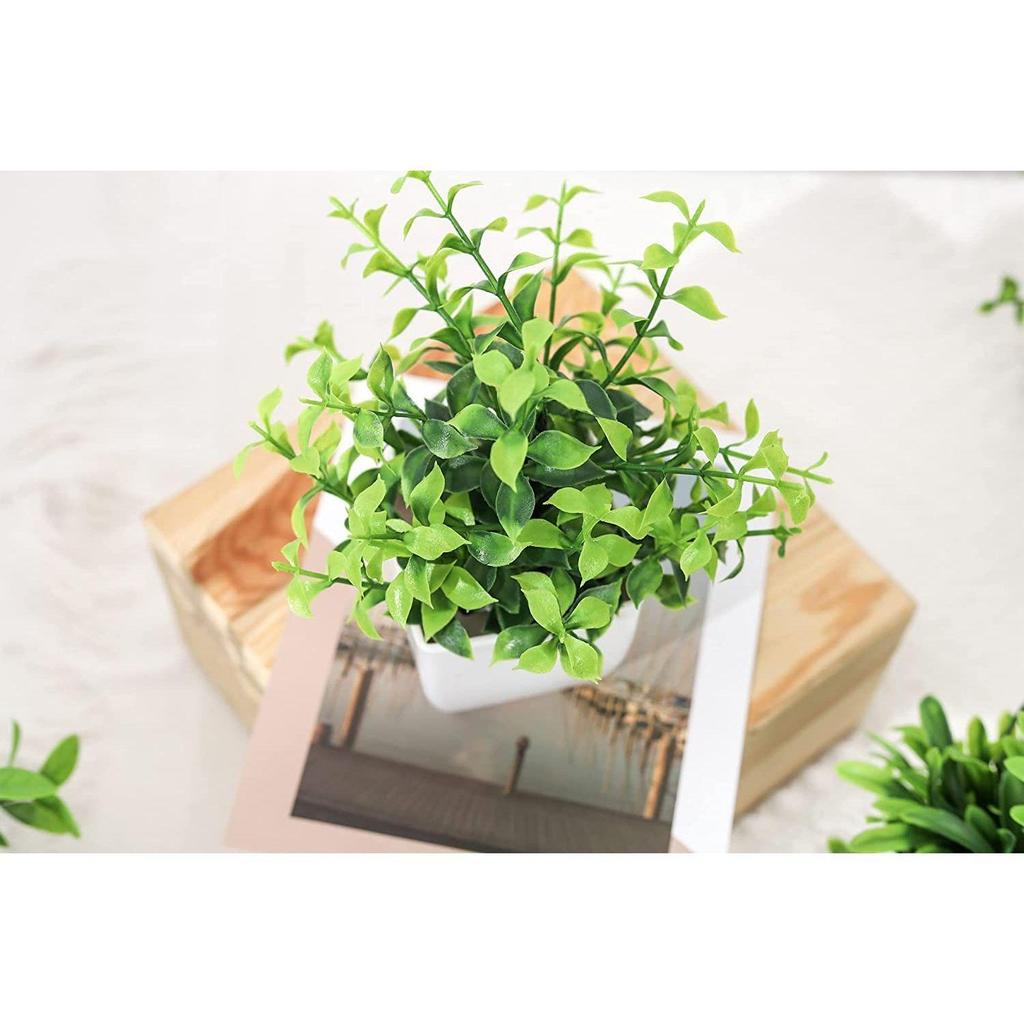 6 Packs Fake Plants Small, Mini Artificial Plants Indoor for Home Farmhouse Bathroom Shelf Décor (Height : 17CM, White)