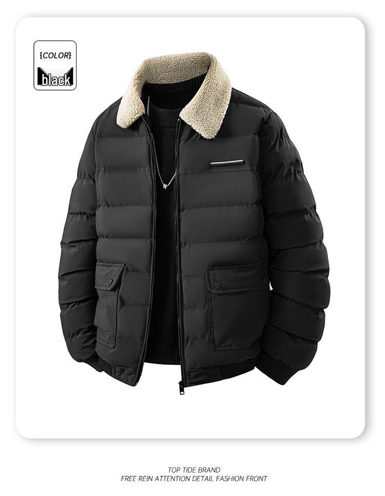 Winddichte Winterjacke für Herren aus Baumwolle mit warmem Pelzkragen – Jugendmode, trendiges Revers, vielseitiges Design