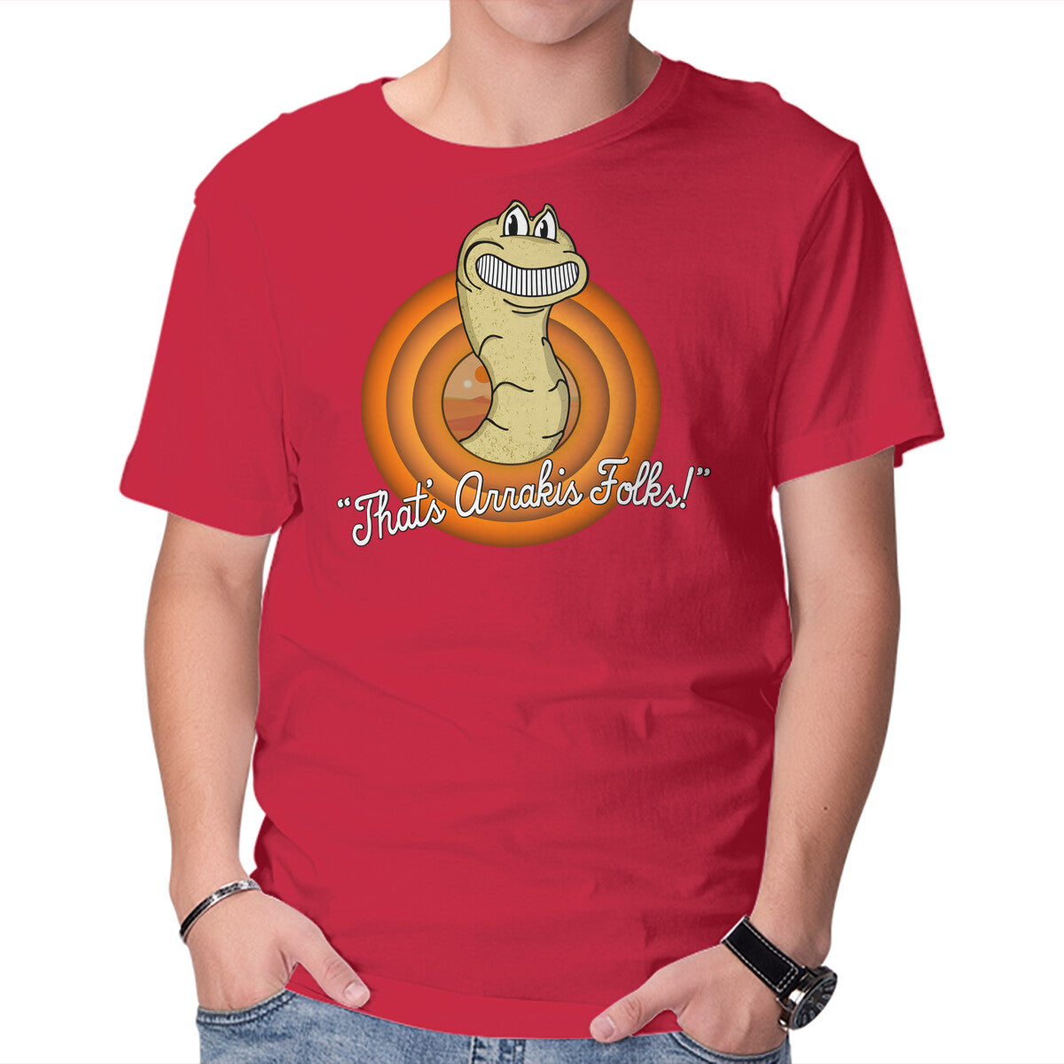 Unisex Crew Neck T-Shirt That s Arrakis Folks Graphic Short Sleeve Casual Tee XL