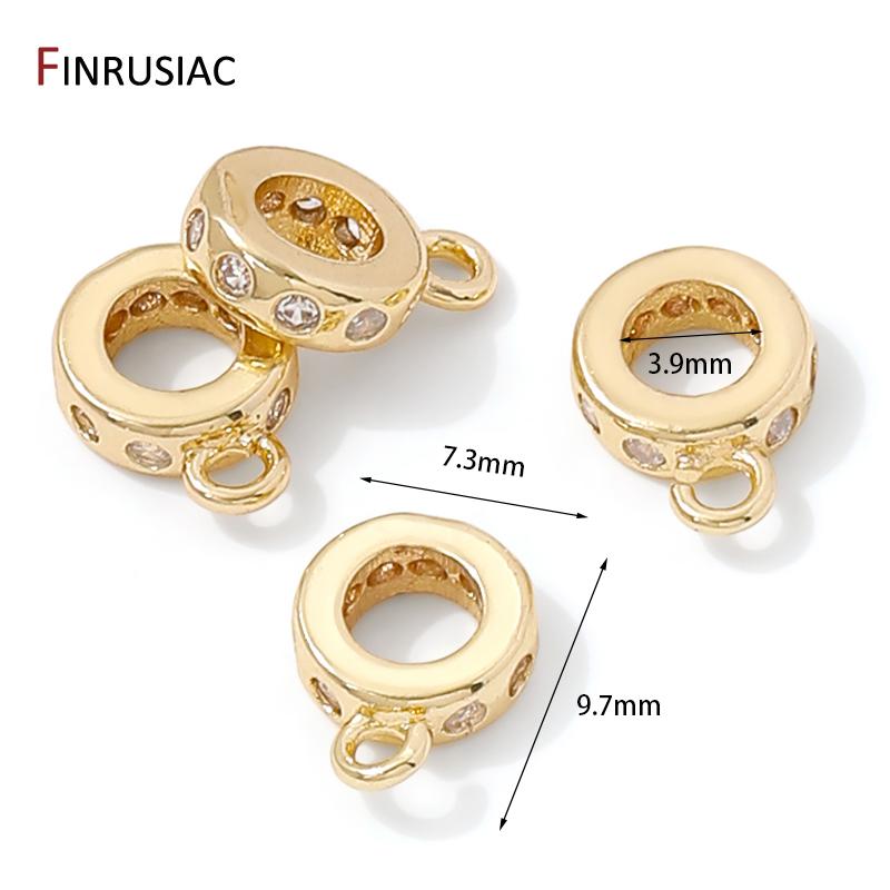 

14K Gold Plated Brass Zircon Pendant Connectors Bail Clasps,Bailes For Jewelry,Bail Beads Charm For Bracelet Making Findings 10 pieces