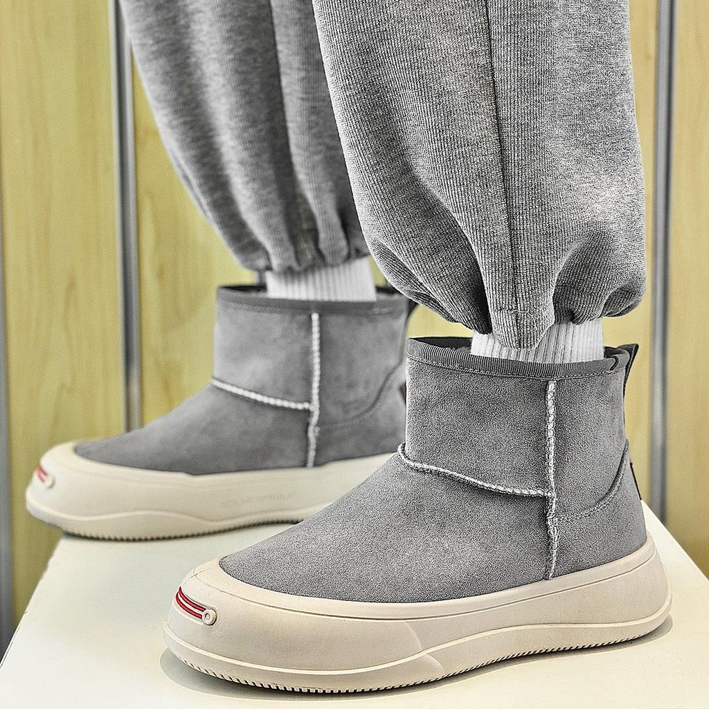 Fashion Fashion Versatile Ankle Boot 2024 New Warm Cotton Shoes Comfort Non Slip Men Shoes High Top Casual Leather Boots Men Casual Shoe