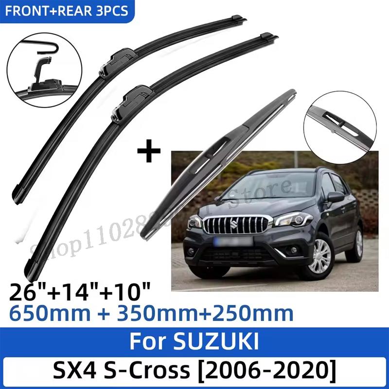 3PCS for SUZUKI SX4 S-Cross 2006-2020 26"+14"+10" Front Rear Wiper Blades Windshield Windscreen Window Cutter Accessories