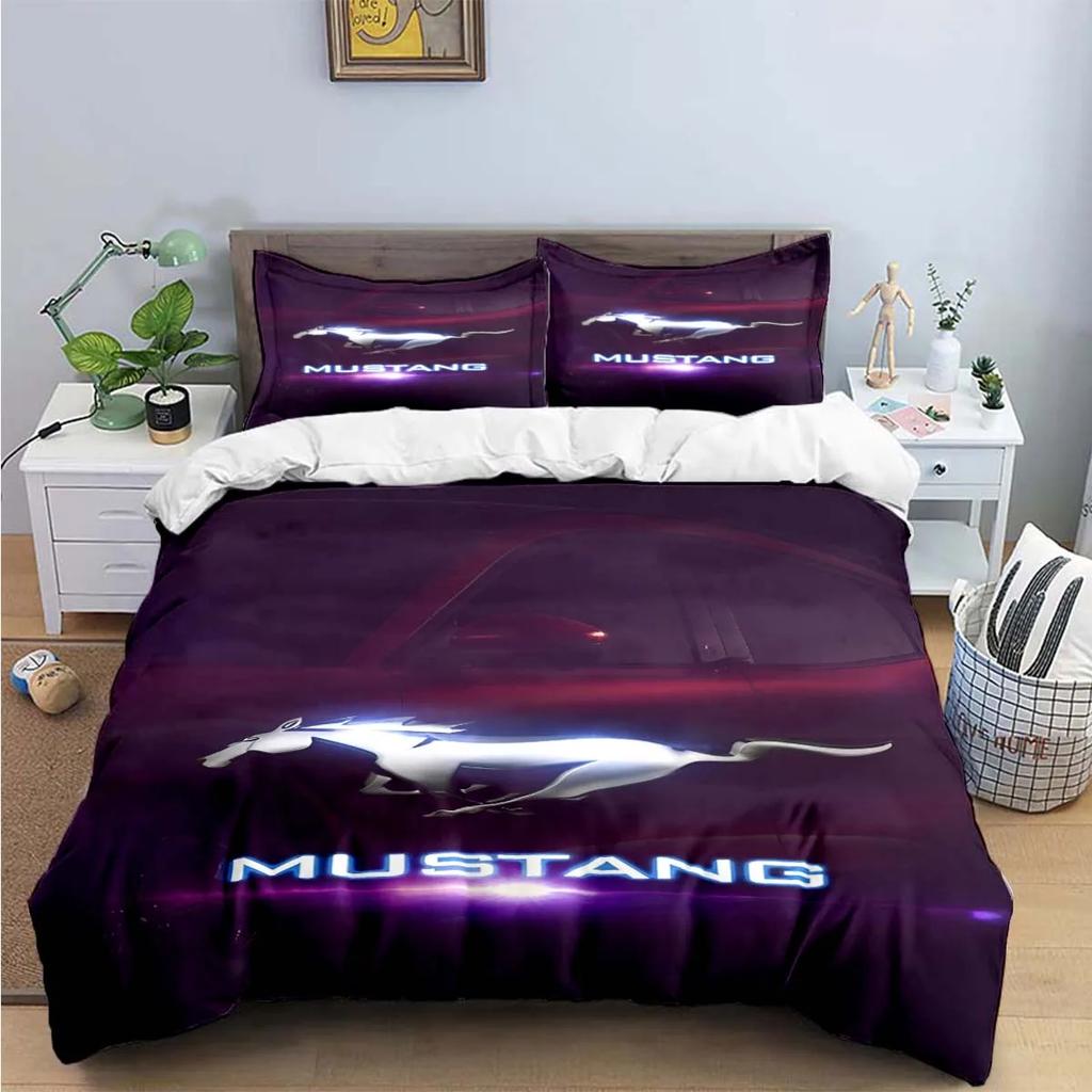 Fashion Exquisite M-Mustang Print Bedding Sets Exquisite Bed Supplies Set Duvet Cover Bed Comforter Set Bedding Set Luxury  Gift