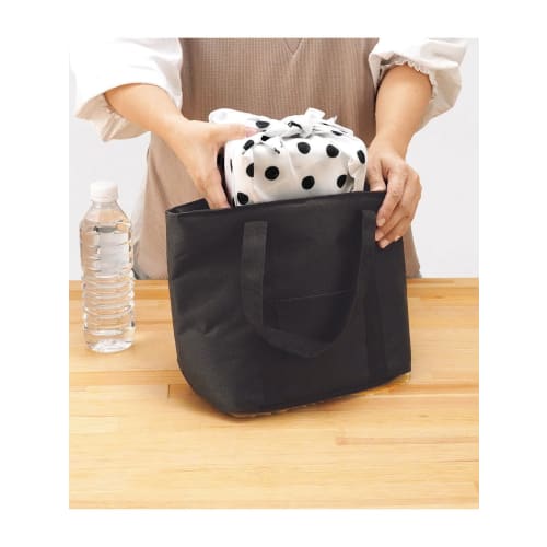 Kakusei 7L Lunch Bag, Black, with Gusset, Large Capacity, Easy Storage, Side Pockets, and Ice Pack Pocket, LL-08, Leisure & Life