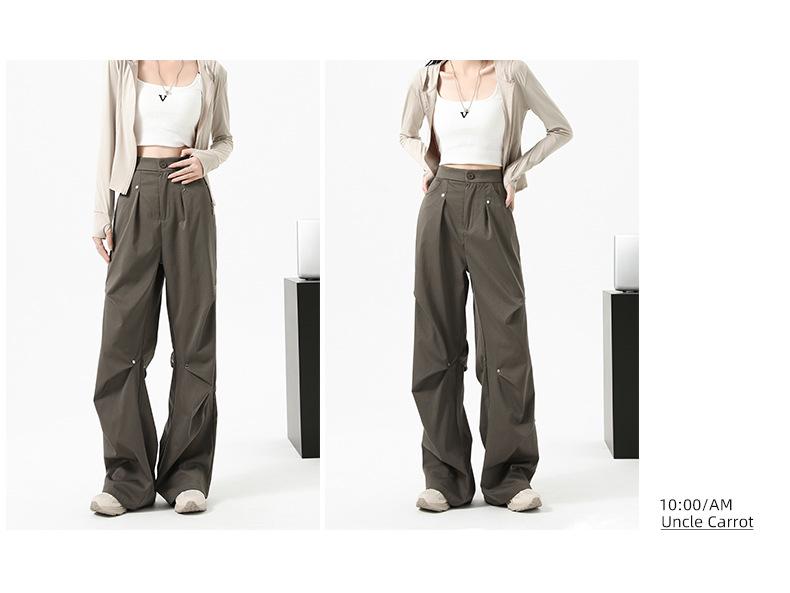 Women's Autumn/Winter 2025 Plush Rivet Design Wide-Leg Sweatpants