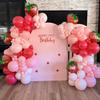 142 Pcs Strawberry Balloon Garland Arch kit,Red,Pink,Light Pink,Strawberry Foil Balloon for Berry First Birthday Decorations,Baby shower,Strawberry