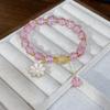 Small Daisy Popcorn Bracelet Women's Versatile Powder Crystal Sunflower Crystal Bracelet