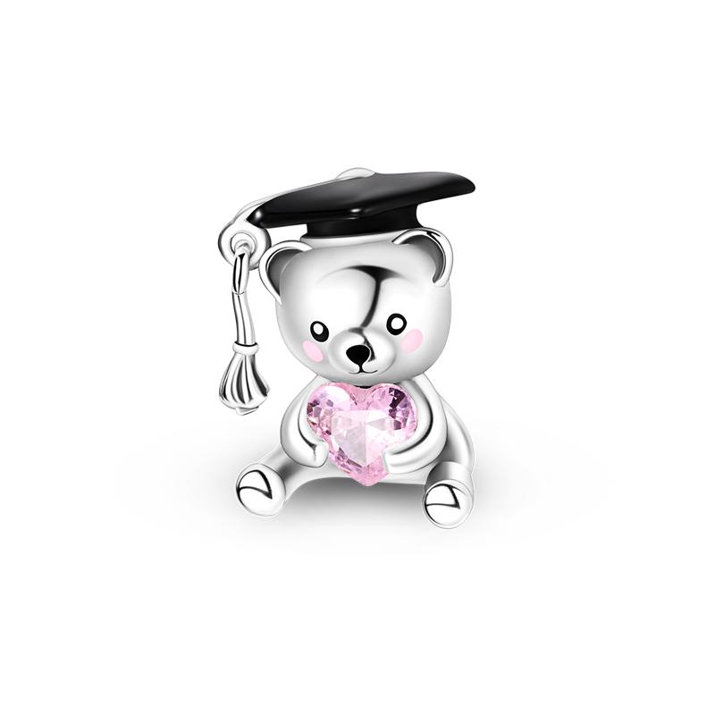Charms Copper Pink Series Perfume Bead Pendant Jewelry Fit Original Bracelet Plata For Women Diy Party