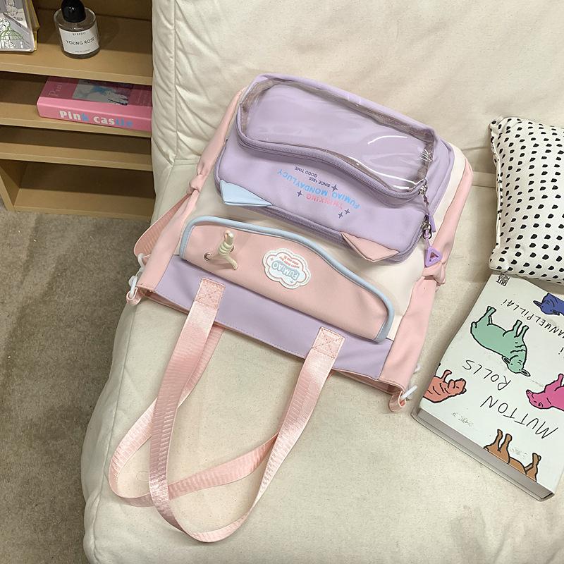 Schoolbag wholesale niche junior high school student schoolbag high value college style girl backpack Oxford cloth cute cartoon baby bag girl