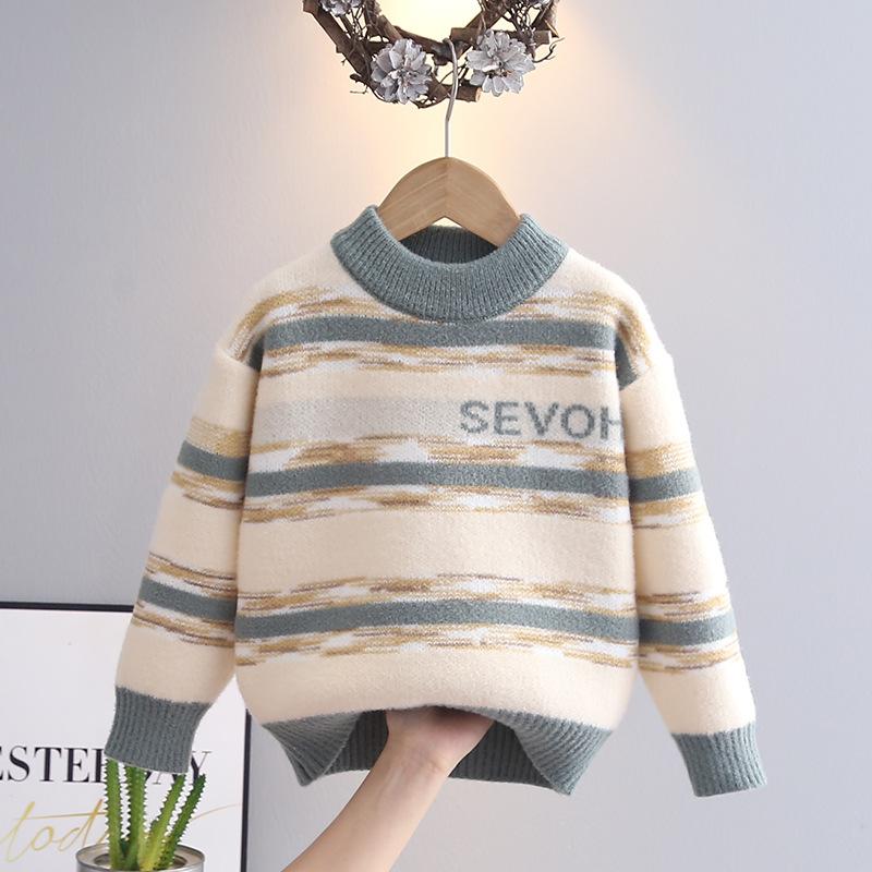 

Светри для хлопчиків, Осінньо-зимові моделі, Дитячий трикотаж, Сорочки для хлопчиків, Зимове тепло та потовщення для хлопчиків 110 зелений