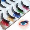 Fluffy Colored Anime Lashes Soft Faux Mink Wispy Lashes Cat Eye False Eyelashes  Home Use