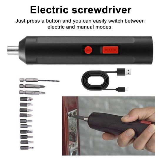 Conjunto de Chave de Fenda Elétrica Sem Fio Recarregável Mini Chave de Fenda Elétrica com Interruptor de Função 12 Bits Ferramenta para Entusiastas de DIY