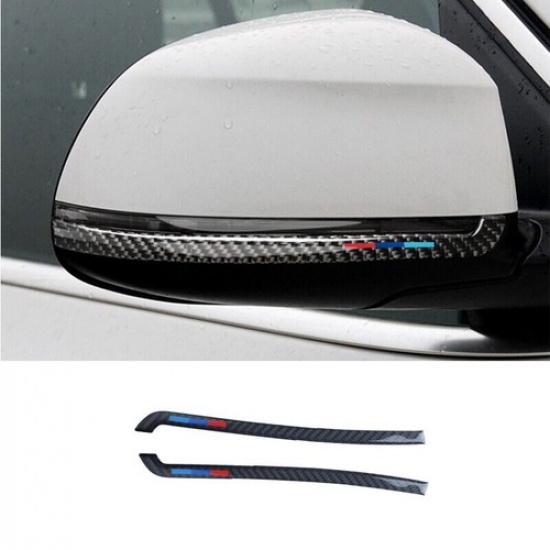 For BMW X5 X6 2014-2018 Real Carbon Fiber Rear View Side Door Mirror Strip Trim