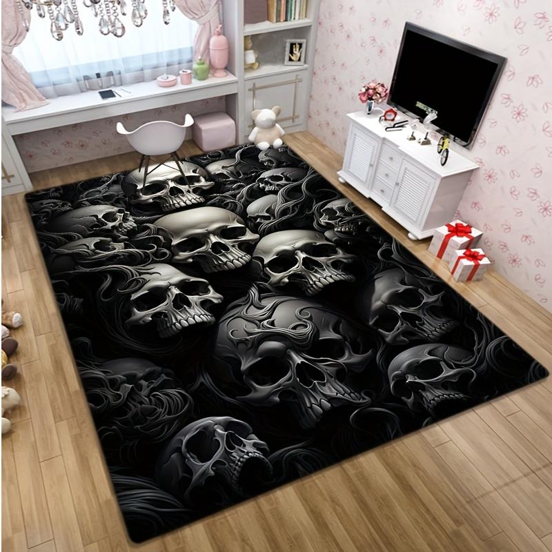 1pc PC Scary Skull Pattern Mat, Suitable for Kitchens, Bathrooms & Nurseries – Perfect Halloween and Christmas Decoration