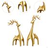 1 Pair Elk Deer Statues Figurines Desktop Ornament for Bookshelf Cabinets Versatile Resin Sculpture