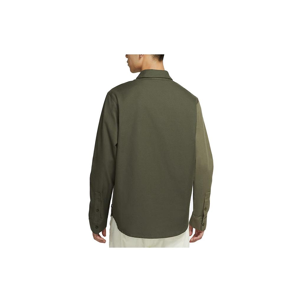 Nike Shirts Men's Army Green Lapel Moderate Shirt DA4168-325