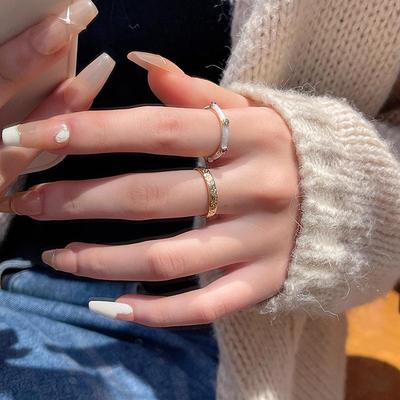 Korean Drip Glaze Zircon Ring: Adjustable Trendy Open Index Finger Style