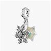 PAndora Opalescent Snowflake Double Pendant And Dangle Silver Charm 794142c01