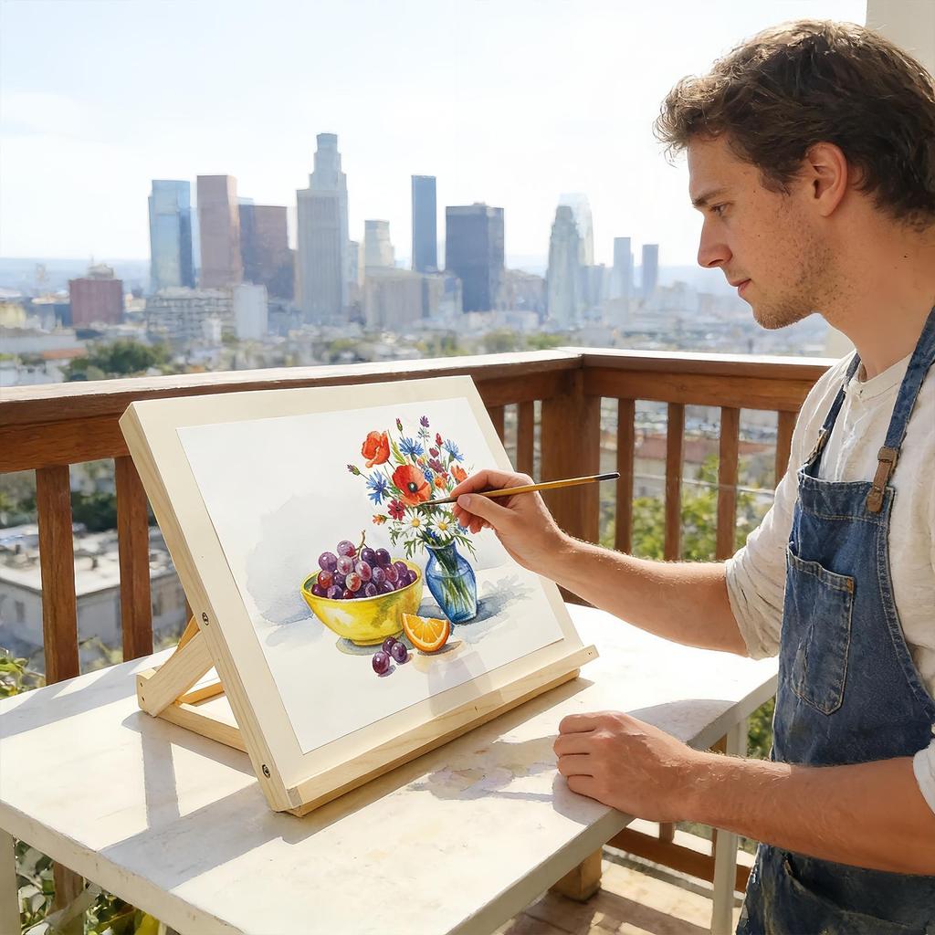 wooden Desktop easel Foldable Painting Easel Tabletop Adjustable canvas painting stand for Adults Beginners Teens