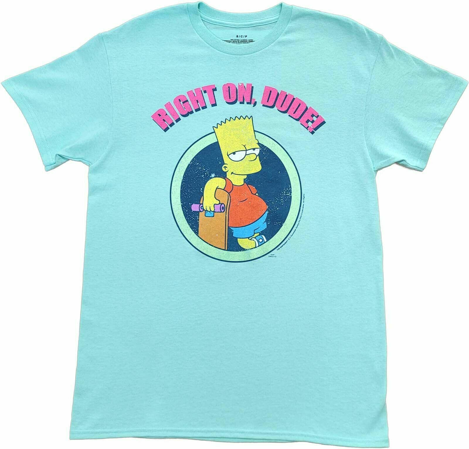26 The Simpsons Bart Right On Dude! Retro Vintage Cartoon Tee Shirt New Unisex T-Shirt M