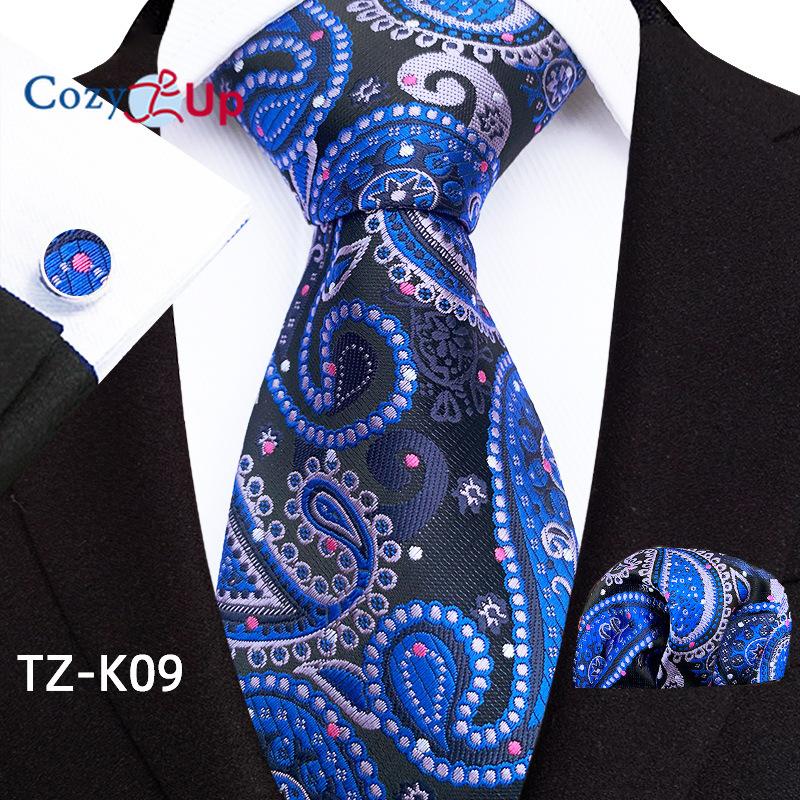 Cozy Up Three-piece Set Paisley Fashion Business Men's Tie Includes Tie Cufflinks Handkerchief