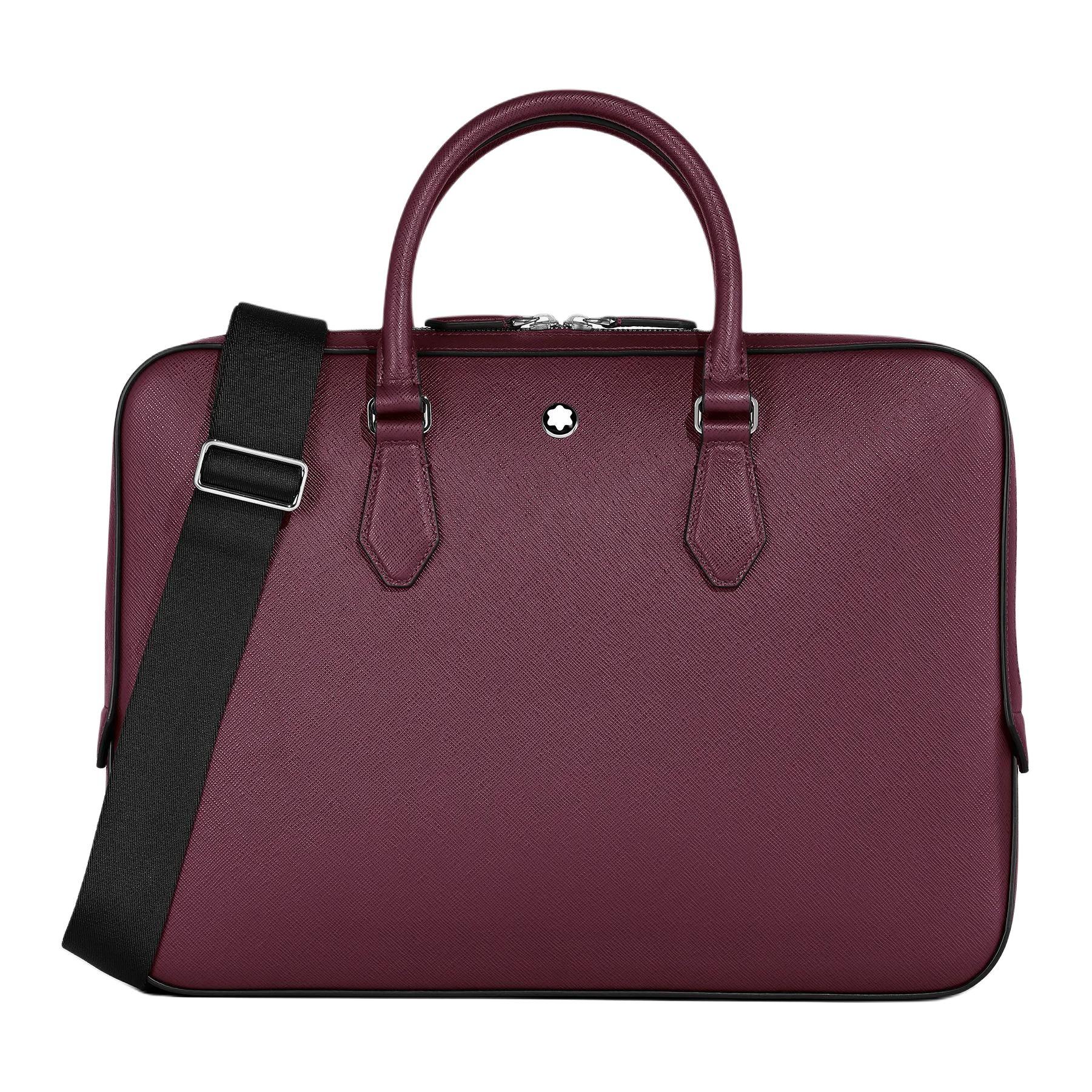 

Montblanc Zipper Closure Design Logo Calfskin Briefcase Men briefcase Red MB199359 Basic Set (Bag+Dust Bag)