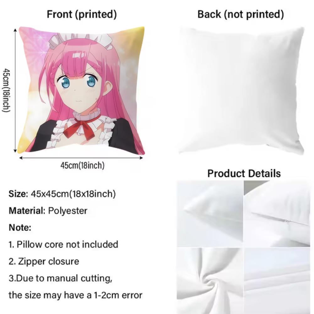 Harem Anime We Never Learn Cushion Cover Soft & Easy-Wash Pillow Case – Versatile For Couch, Bed, Travel And Office