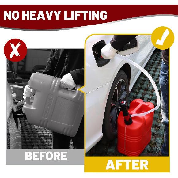 Fuel Transfer Pump With Clip -Battery Operated Gas Pump - Liquid Transfer Pump For Water Kerosene Gasoline Pump - Battery Powered Water Pump, 2.2