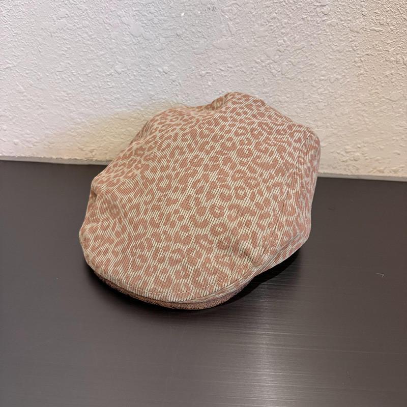 Ins Corduroy Leopard Print Cap With Sunshade For Women And Street Style Fashion