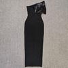 Elegant Handmade Beaded Off-the-Shoulder European & American Bandage Evening Dress