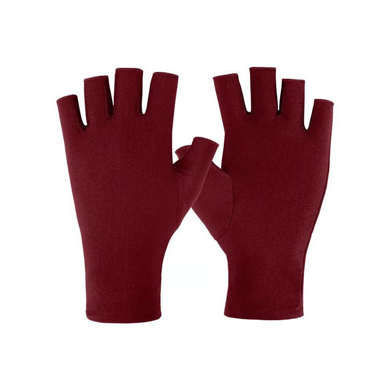 1 Pair  Soft And Light Fingerless Anti Uv Radiation Protection Gloves Onesize