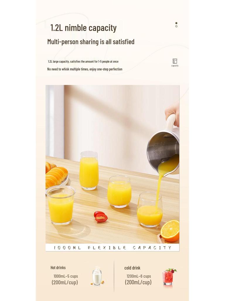 Large-Capacity, Silent Soy Milk and Baby Food Maker: Filter-Free, Automatic Blender