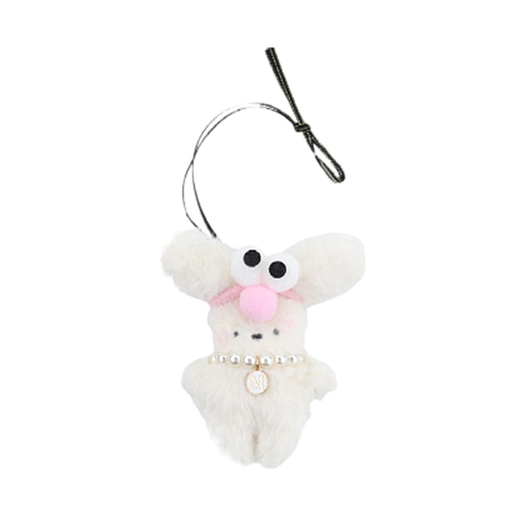 Cute Plush Rabbit Pendant Soft White Rabbit Keychain Stylish Rabbit Pendant Lightweight for Car or Backpack Decorations