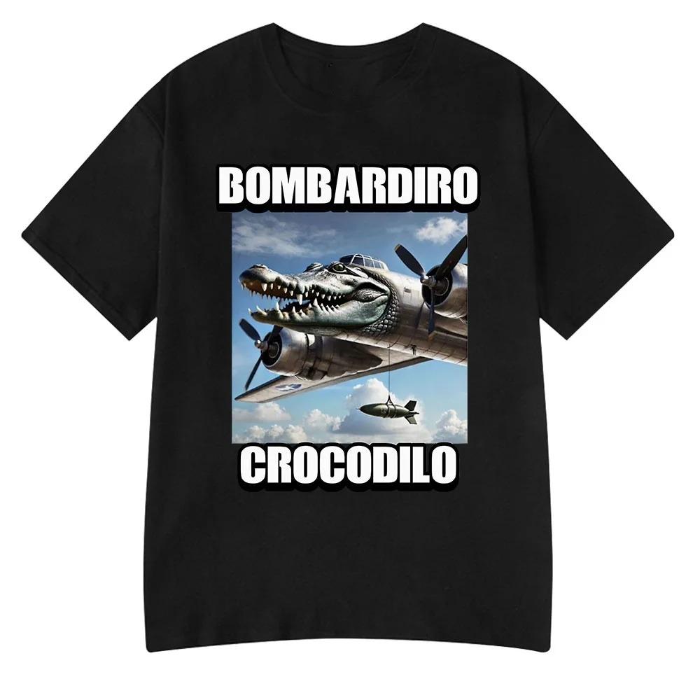 Italian Brainrot Tralalero Tralala Tung Tung Tung Sahur Bombardiro Crocodilo Funny Meme T-Shirt Men Women Cotton Tees Y2k Tops
