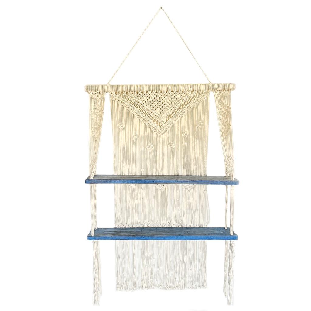 Macrame Hanging Shelves Natural Blue