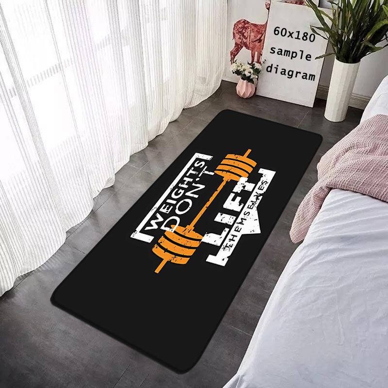 Floor Mat GYM Exercise Time Non-slip Foot Rug for Entryway Hallway Carpet Kitchen Water Adsorbed Rugs Bedside Mats Home Decor