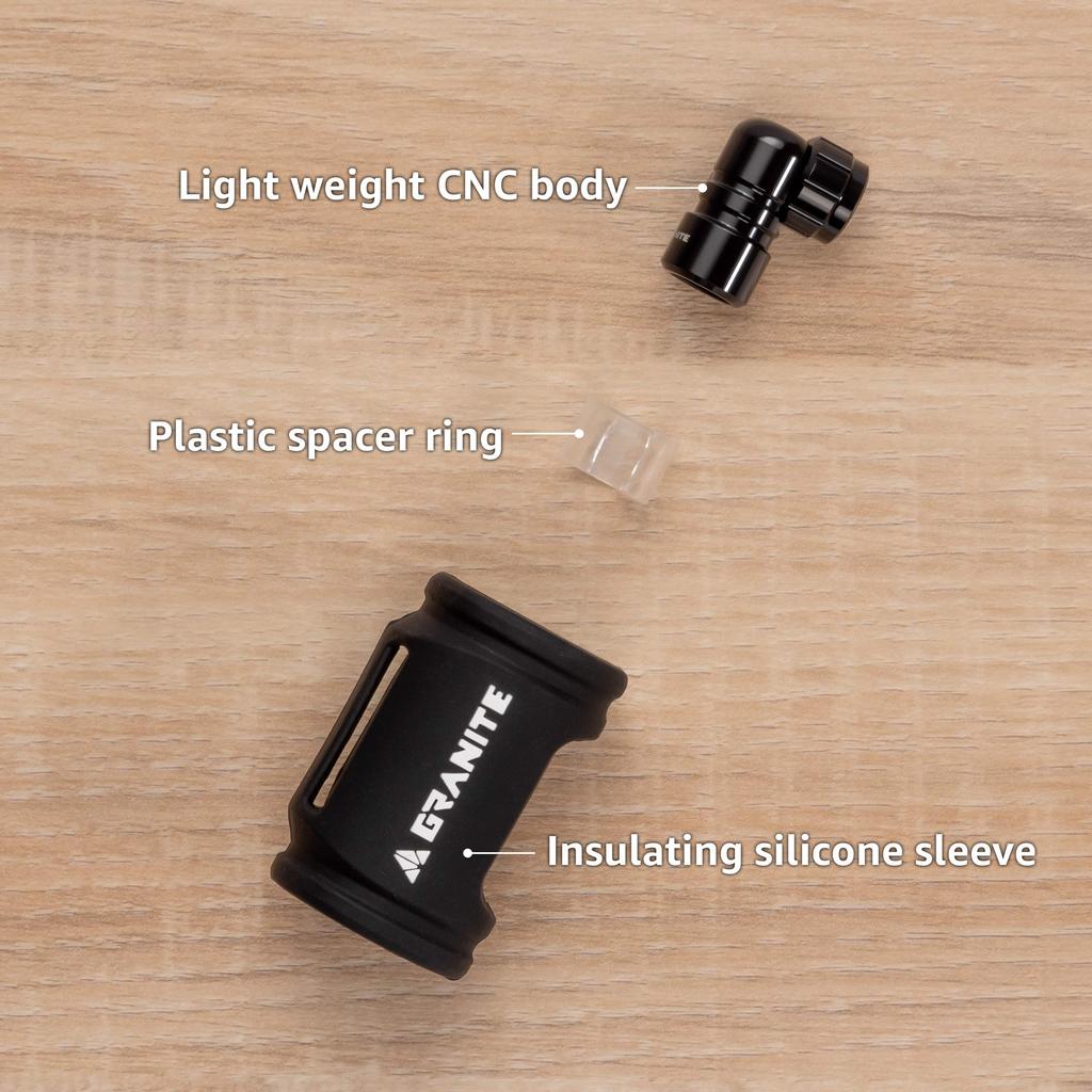 Granite Punk CO2 Inflator with Silicone Sleeve for MTB Carrier Straps Easy and Quick Pumping Solution -