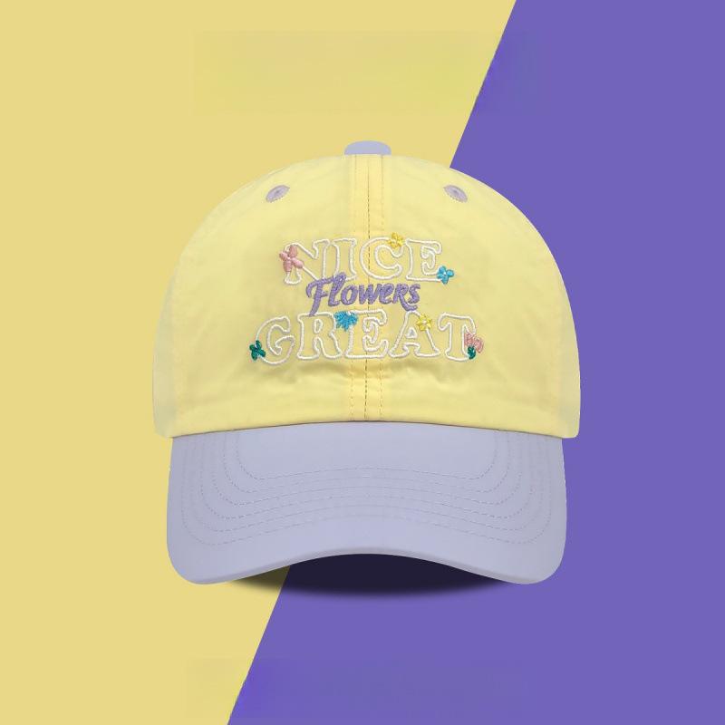 Small Fresh Dopamine Contrasting Letters Embroidery Baseball Hat Men'S And Women'S Caps Show Face Small Sun Protection