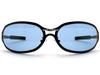 SPEED ADDICT Metal Oval Sunglasses, Matte Black x Light Blue