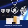 925 Sterling Silver Heart-Shaped Moissanite Jewelry Set: Ring, Necklace, Earrings