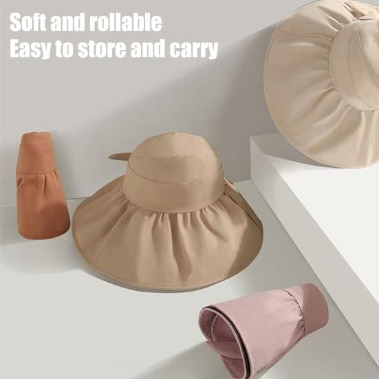 Summer Hat Wide Brim UV Protection Lightweight Vinyl Empty Top Sun Hat Face Shaping Sunshade Hat Sun Protection Headwear