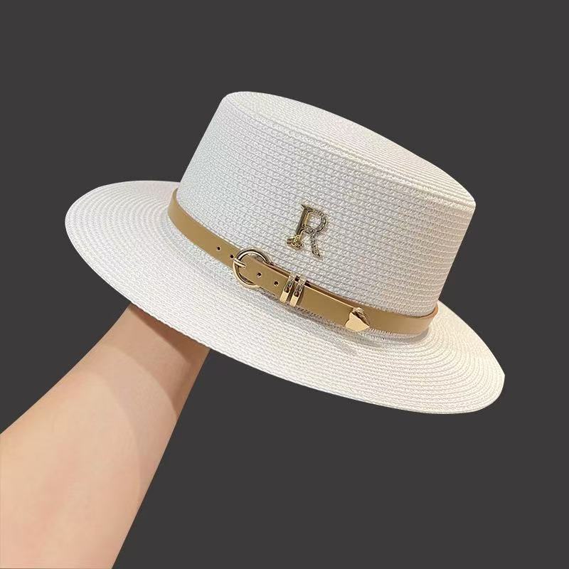 New bow lace straw hat women's summer seaside beach vacation sun hat large brim sun protection hat
